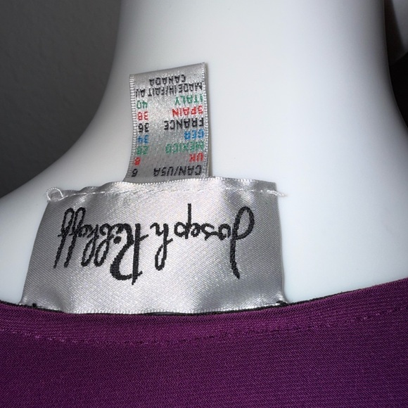 Joseph Ribkoff Purple and Black Mesh Overlay Sheath Dress - Picture 3 of 3